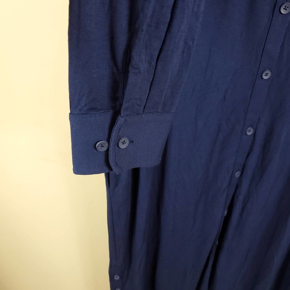 Universal Standard Sally Liquid Jersey Shirt Dress in Blue Size 10/12 - Picture 6 of 11